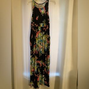 Black floral maxi dress